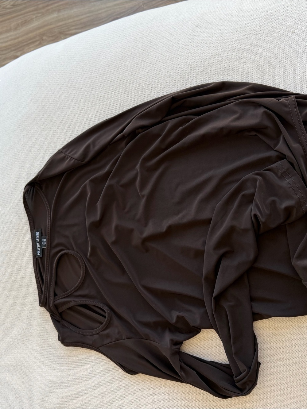 PrettyLittleThing Brown Bandeau Tank Top